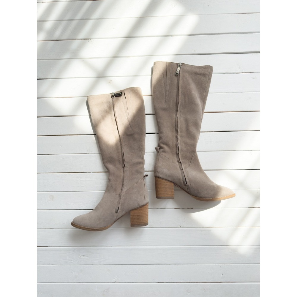 Blondo Nikki Taupe Beige‎ Waterproof Suede Knee High Boots size 7.5 - Picture 3 of 6